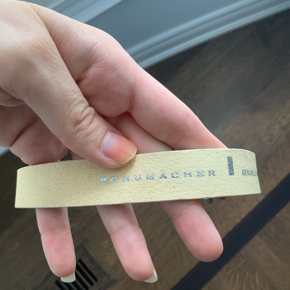 DOROTHEE SCHUMACHER FARFETCH Pebbled Cream Leather Brown Metal Disc Belt Size 85 - Picture 5 of 16